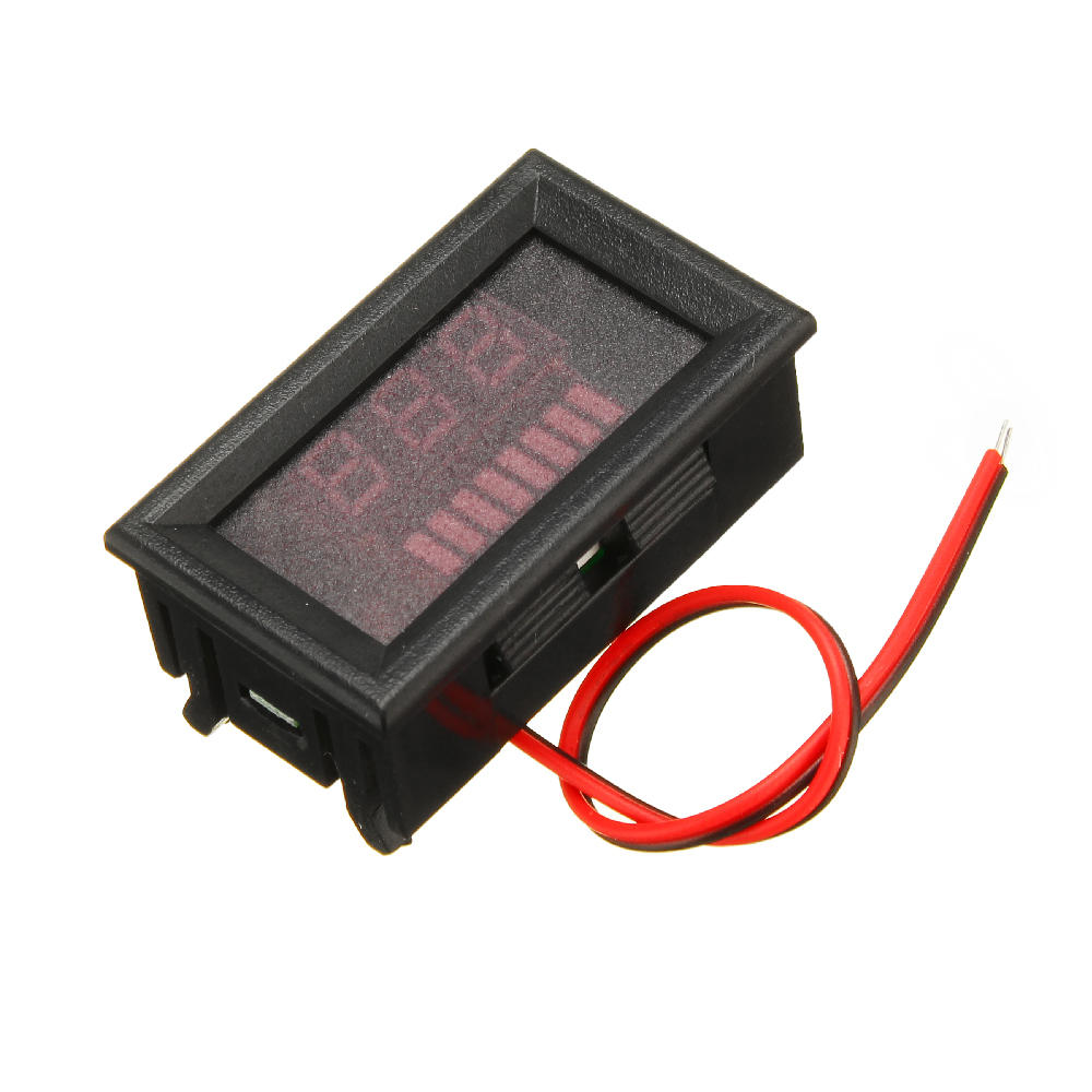 

3pcs 12-60V ACID Red Lead Battery Capacity Voltmeter Indicator Charge Level Lead-acid LED Tester
