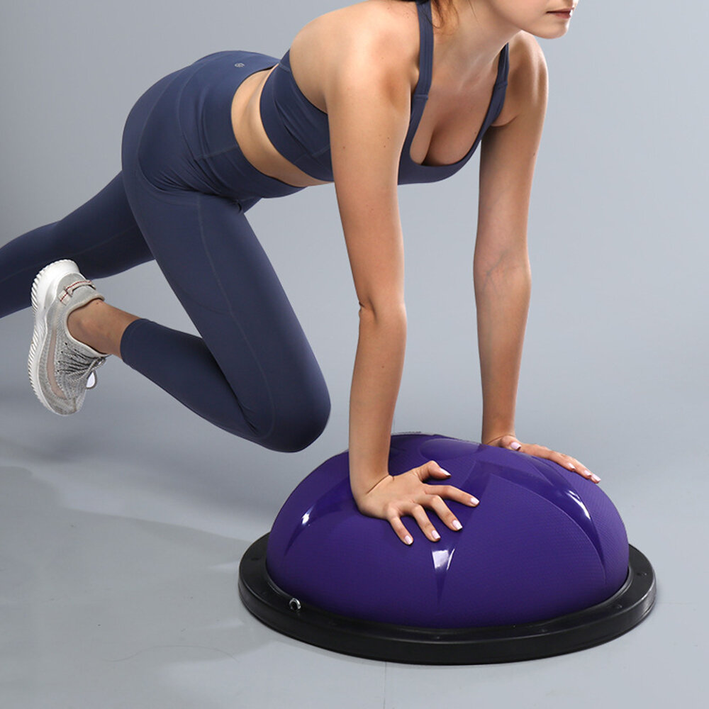Diameter 58CM Bearing 500KG Shape Yoga Ball With Training Drawstring PVC&PP Anti-Slip Balance Ball F