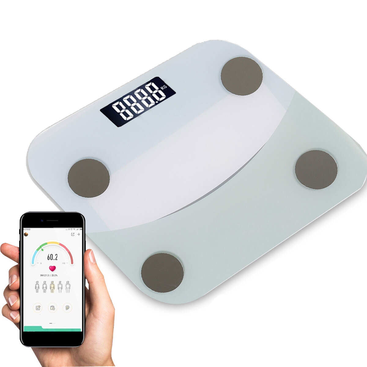 180KG Measurement Range Bluetooth Weight Scale With Smart APP LED Digital Display Bathroom Body Weig