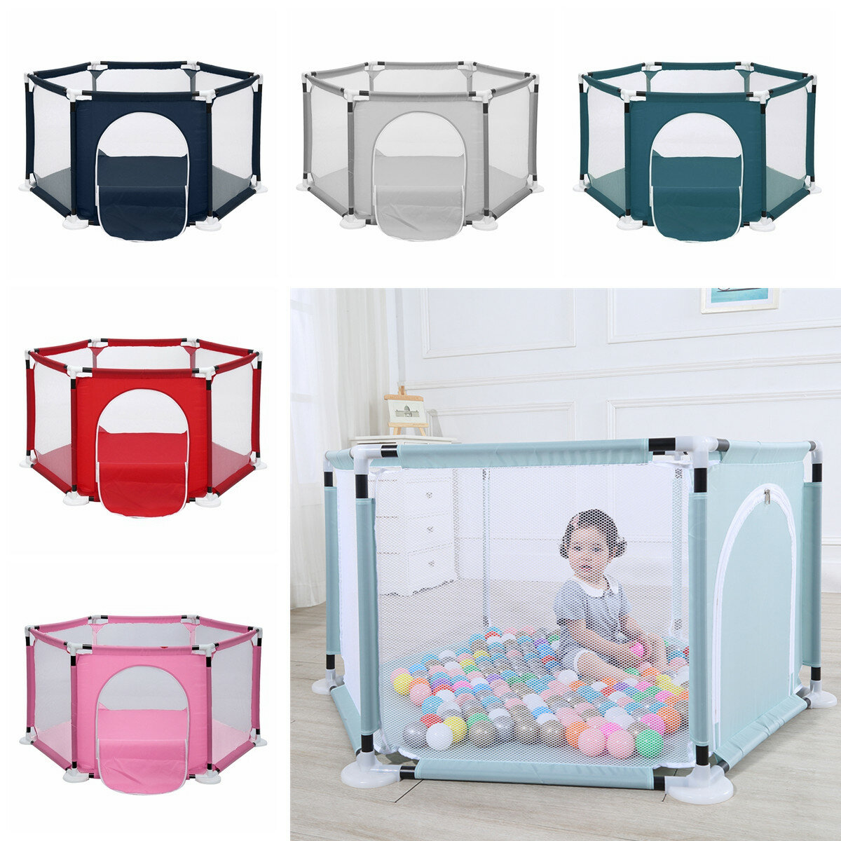 3-6 Years Baby Safety Playpen Baby Fence Gate Foldable Interactive Indoor Outdoor Playpen Children K