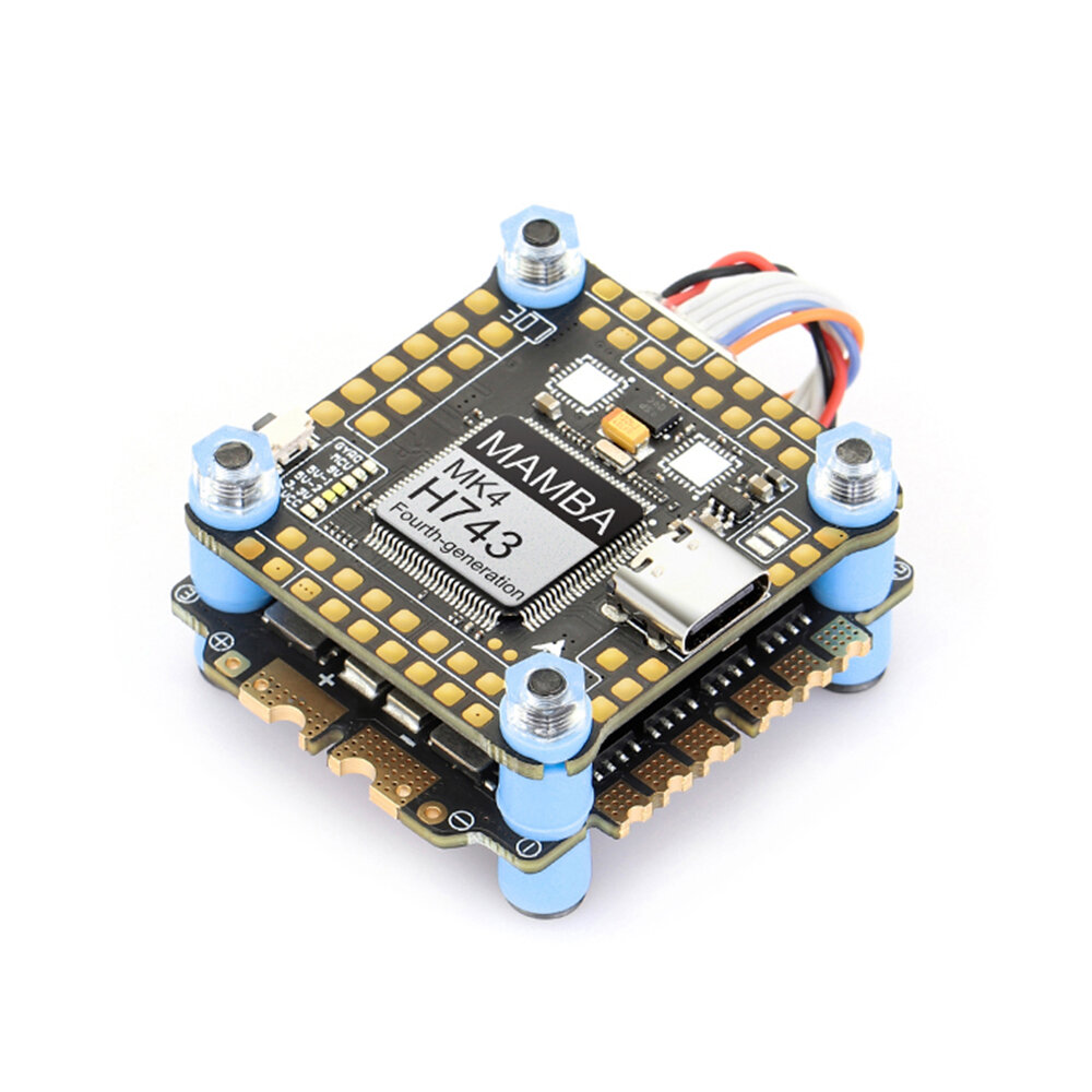 30.5x30.5mm MAMBA Stack MK4 H743 GYRO DUAL Flight Controller 55A / 65A 128K 3-6S Blheli_32 Brushless ESC for RC Drone FP