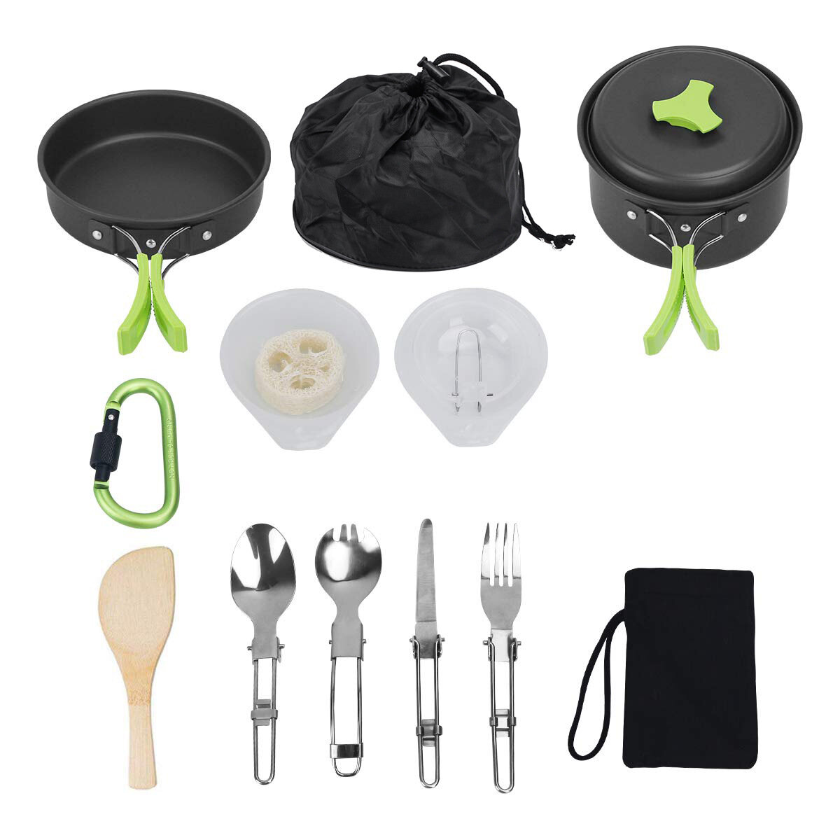 Portable 14pcs Outdoor Camping Cookware Set Hiking Cooking Pot Pan Picnic Set AU