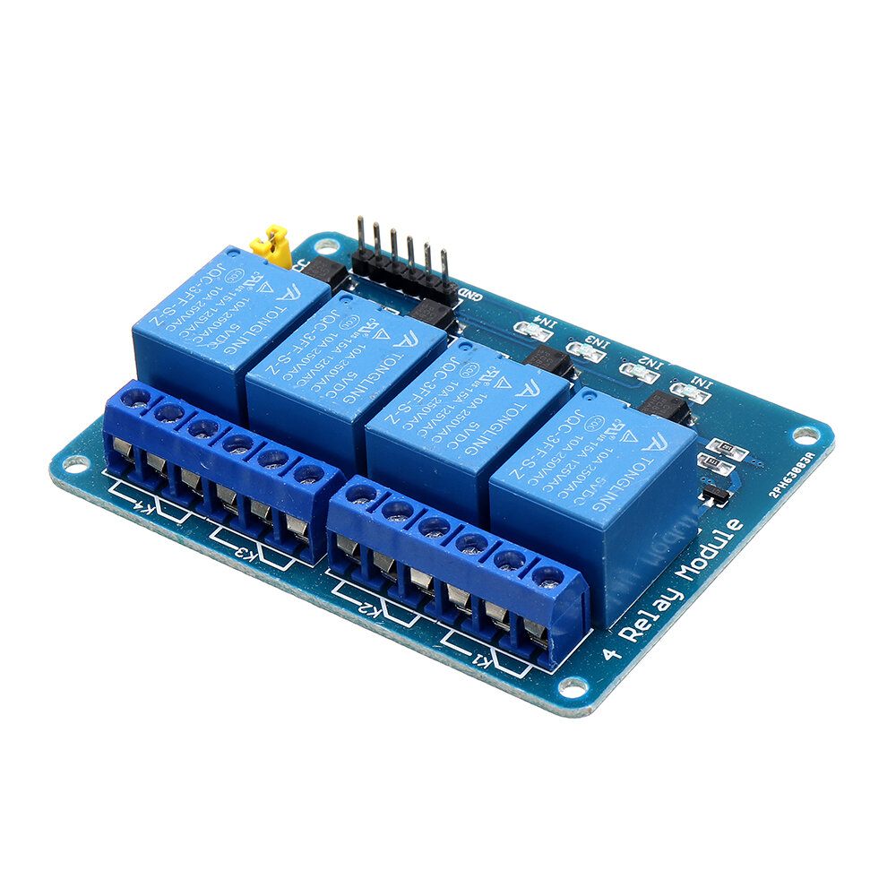 5pcs 5V 4 Channel Relay Module PIC ARM DSP AVR MSP430 Blue Geekcreit for Arduino - products that wor