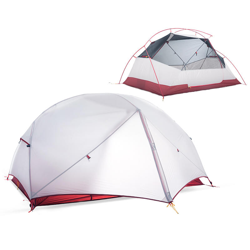 خيمة خارجية لشخصين إلى واحدة، مصنوعة من نايلون مقاوم للماء بطبقتين، مظلة للحماية من الشمس للتخييم والمشي لمسافات طويلة
