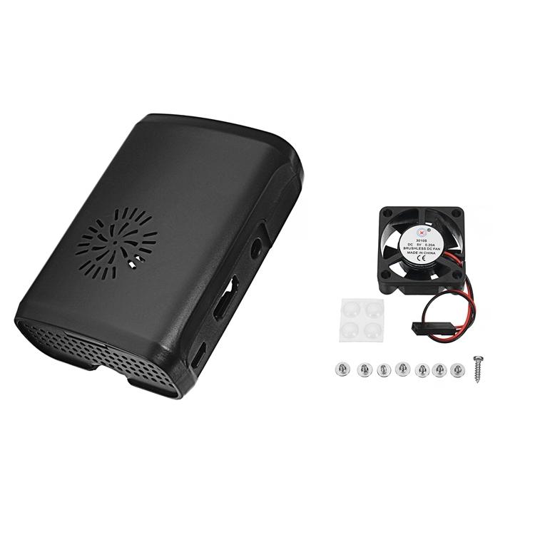 SunFounder Premium zwart ABS beschermhoes met koelventilator voor Raspberry Pi 3/2/Model B/1 Model B