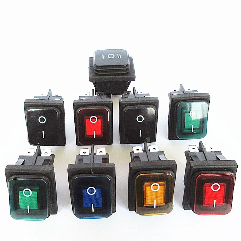 1PCS KCD4 ON/OFF Rocker Switch 4 Pin/6 Pin16A 250VAC/20A 125V Waterproof Electrical Equipment With Switch Cap For Light