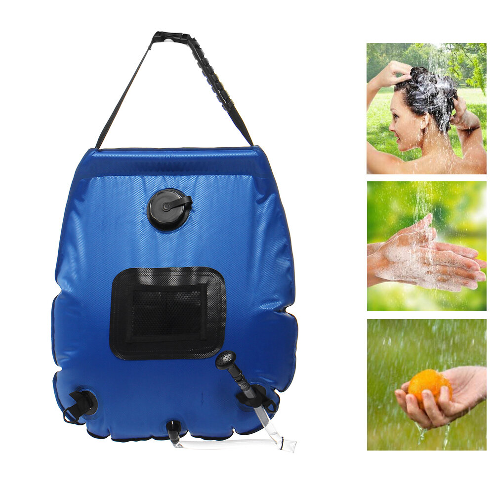 20L Solar Shower Bag Solar Heating Camping Shower Bag Heating Pipe Bag for Summer Beach Climbing Fis
