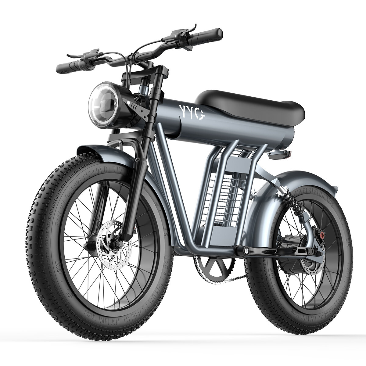 [EU Direct] YYG ZM21 48V 20AH 1200W 20*4.0inch Electric Bicycle Double Oil Brake 55-65KM Max Mileage 150KG Max Load Electric Bike