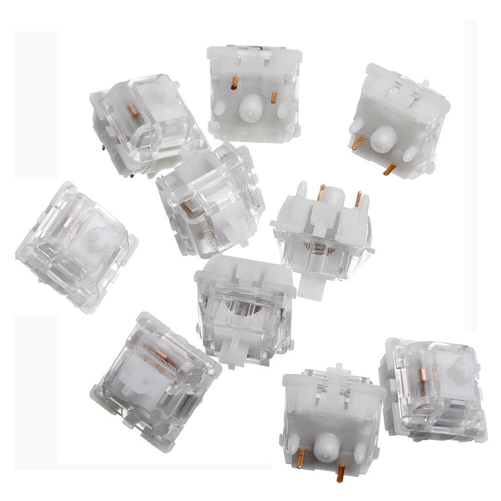 10PCS Pack 5 Pin Gateron Silent White Switch Mechanical Switch for Mechanical Gaming Keyboard