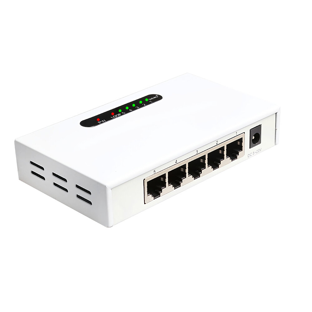 

5-port Gigabit Ethernet Switch Network Hub RJ45 1000M Switch Smart Network Splitter No Radiation