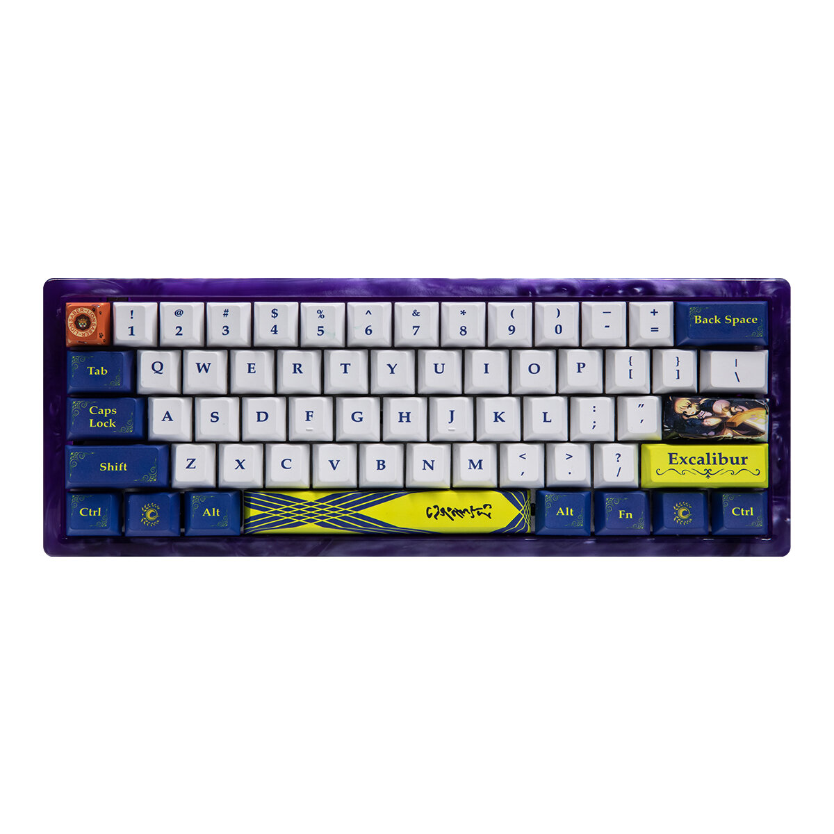Resin Translucent Keyboard Shell Transparent Keyboard Base for 60% Layout Mechanical Gaming Keyboard