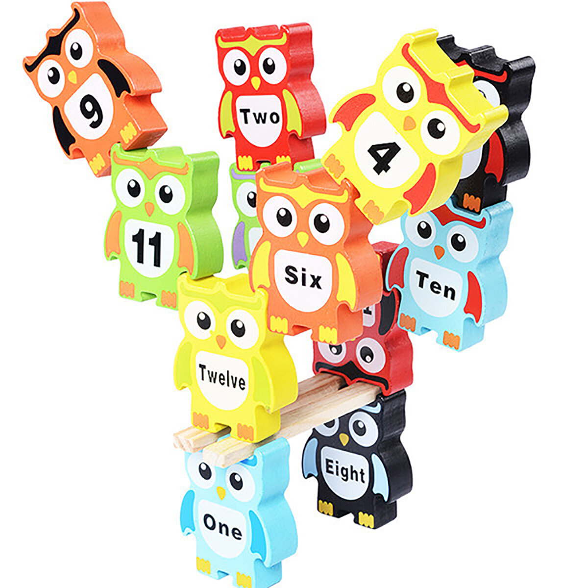 

Wooden Owl Balance Blocks Child Kids Early Educational Toys Animal Stacking Game Gifts