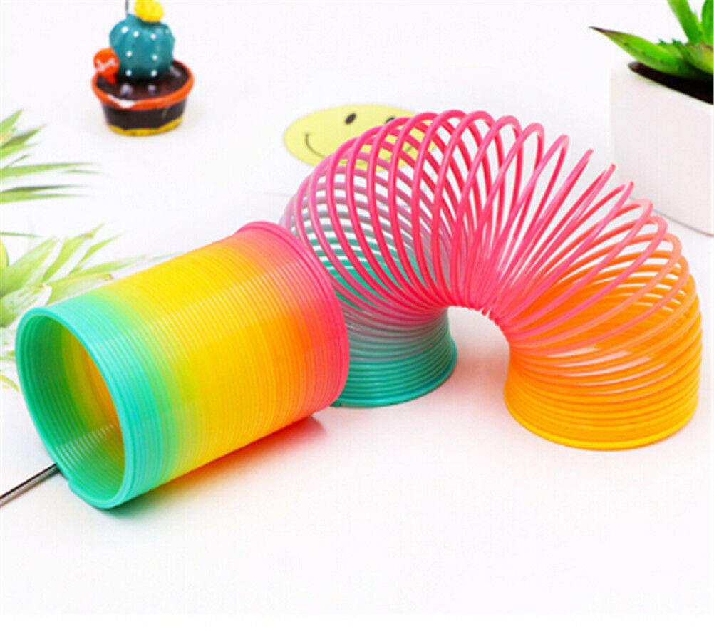 Plastic Rainbow Circle Folding Coil Colorful Lente Kinderen Grappig Classic Speelgoed Ontwikkeling S