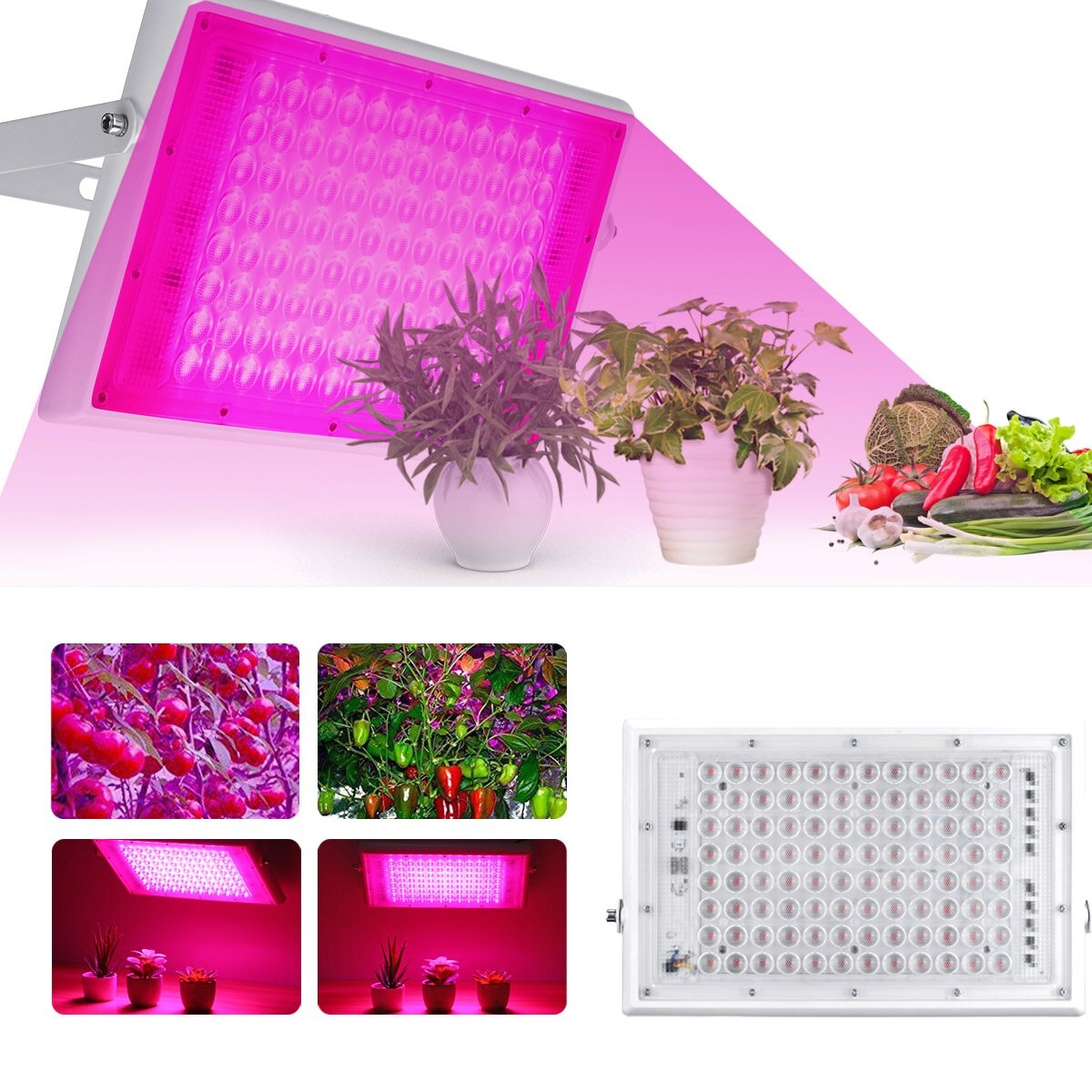 

100W Full Spectrum LED Grow Light Hydroponic Indoor Plant Growing Panel Lamp AC220V