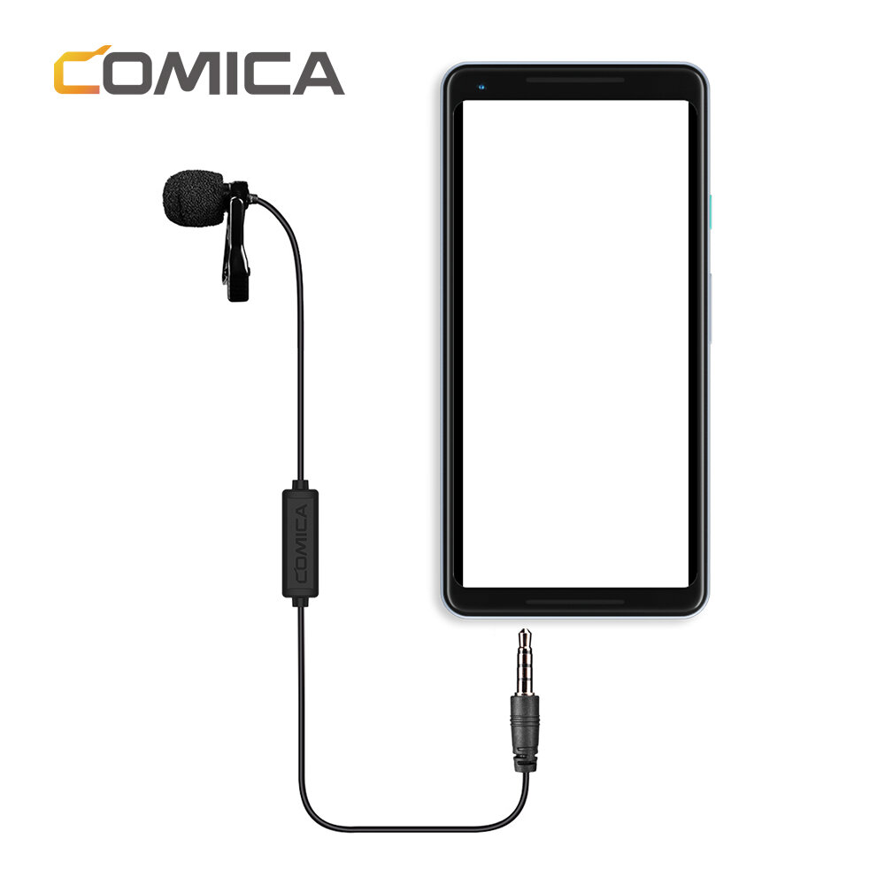 Comica V01SP 2.5m Lavalier Lapel Microphone Clip-on Omnidirectional Condenser Interview Mic for iPho