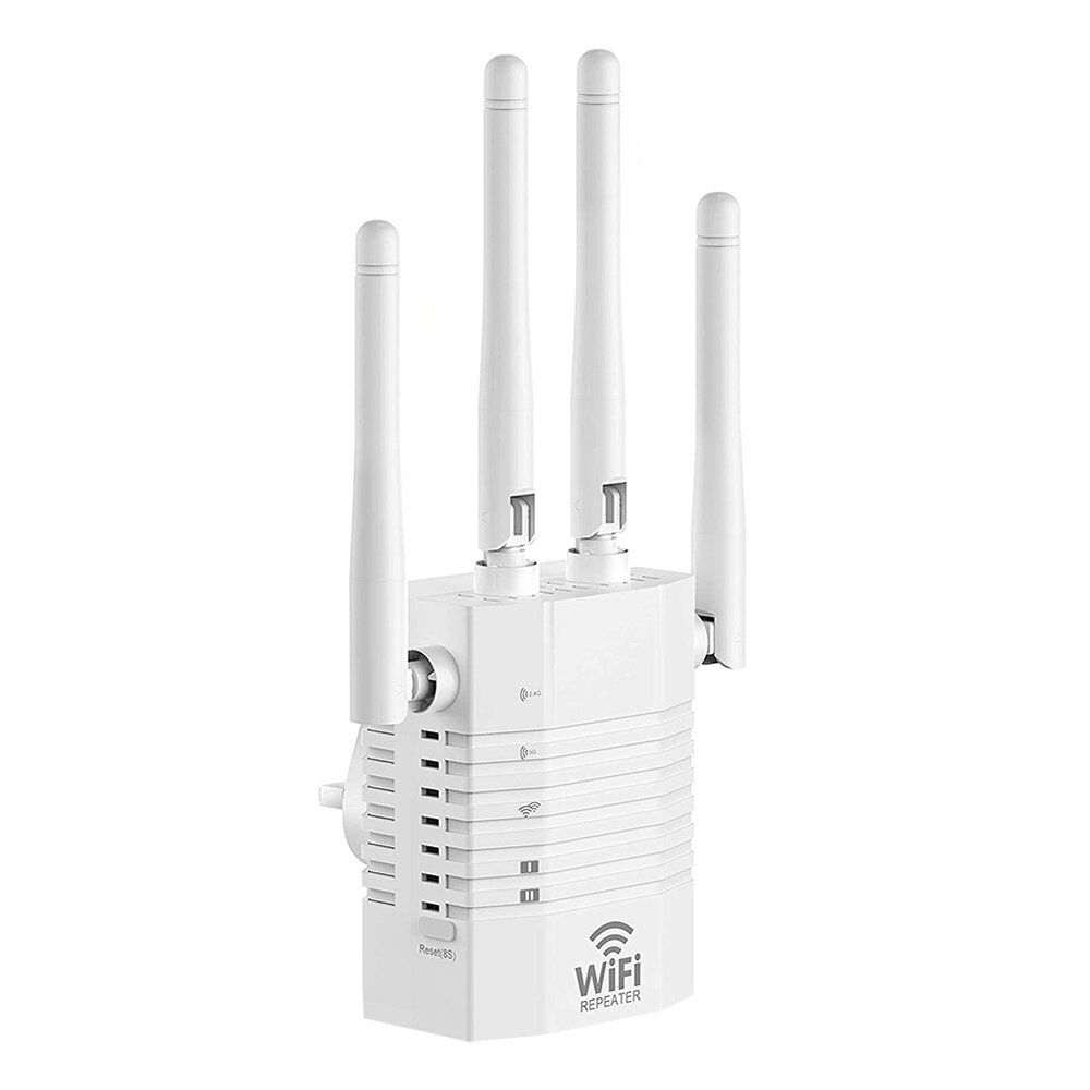 1200 Mbps WiFi-signaalvergroter Dual-band draadloze repeater 2,4 / 5,8 GHz WiFi Booster met 2 * Ethe