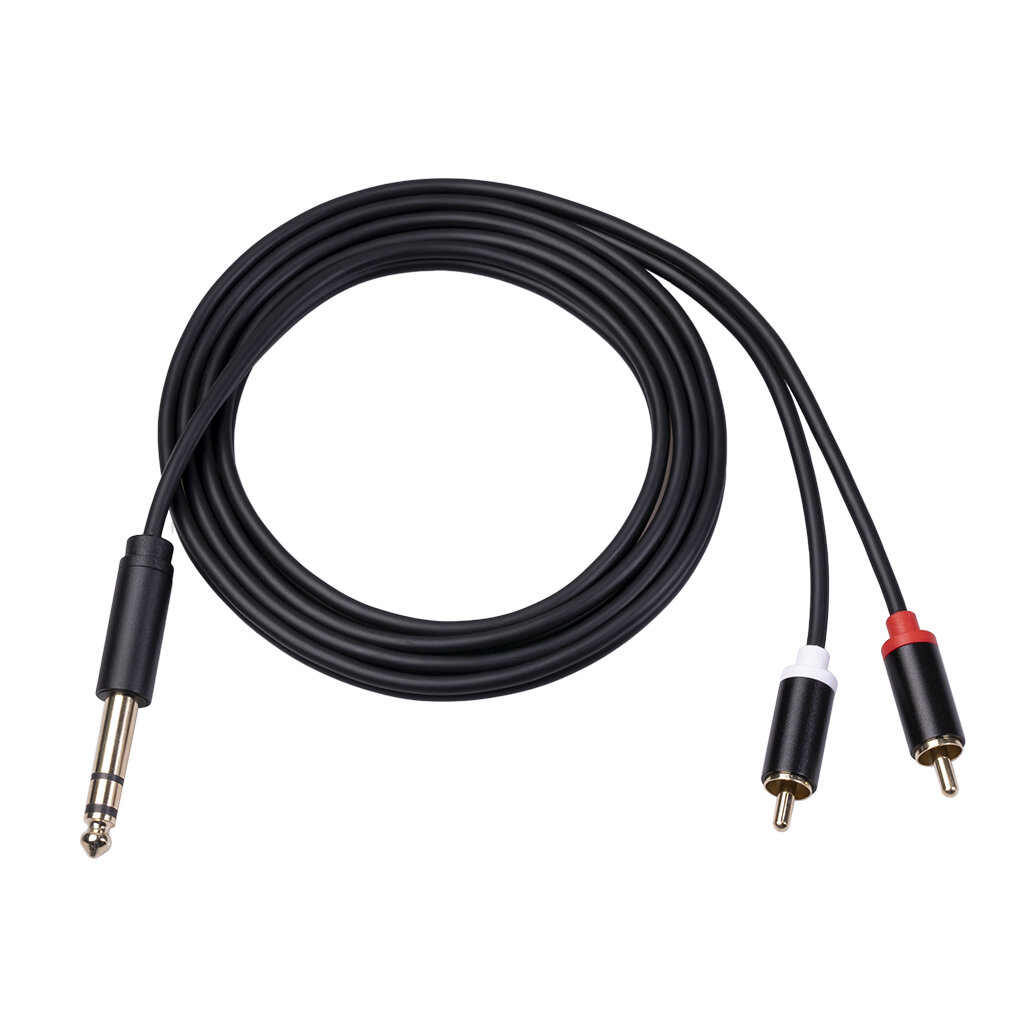 REXLIS 3685 6,35 mm Male naar Dual RCA Male Audiokabel Vergulde Stereo Audio Splitter Kabel Connecto
