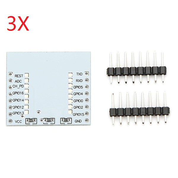 3Pcs Serial Port WIFI ESP8266 Module Adapter Plate With IO Lead Out For ESP-07 ESP-08 ESP-12