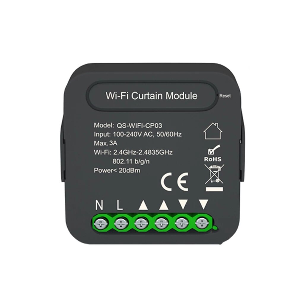 AC100~240V 3A Tuya WiFi Smart Curtain Switch QS-WIFI-CP03 Remote for Electric Roller Shutte Blinds L