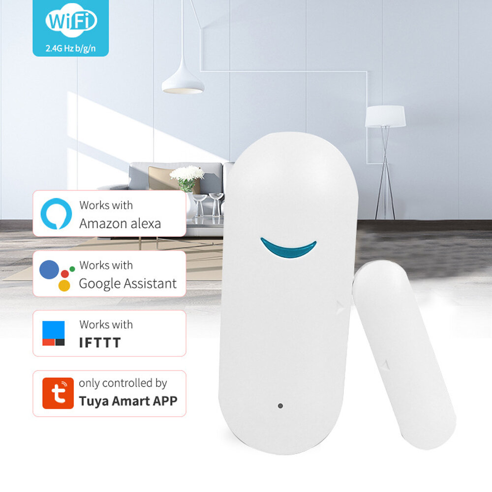 Tuya smart wifi door sensor window sensor door open/closed detectors wifi  home alarm compatible with alexa google home tuya app Sale - Banggood.com
