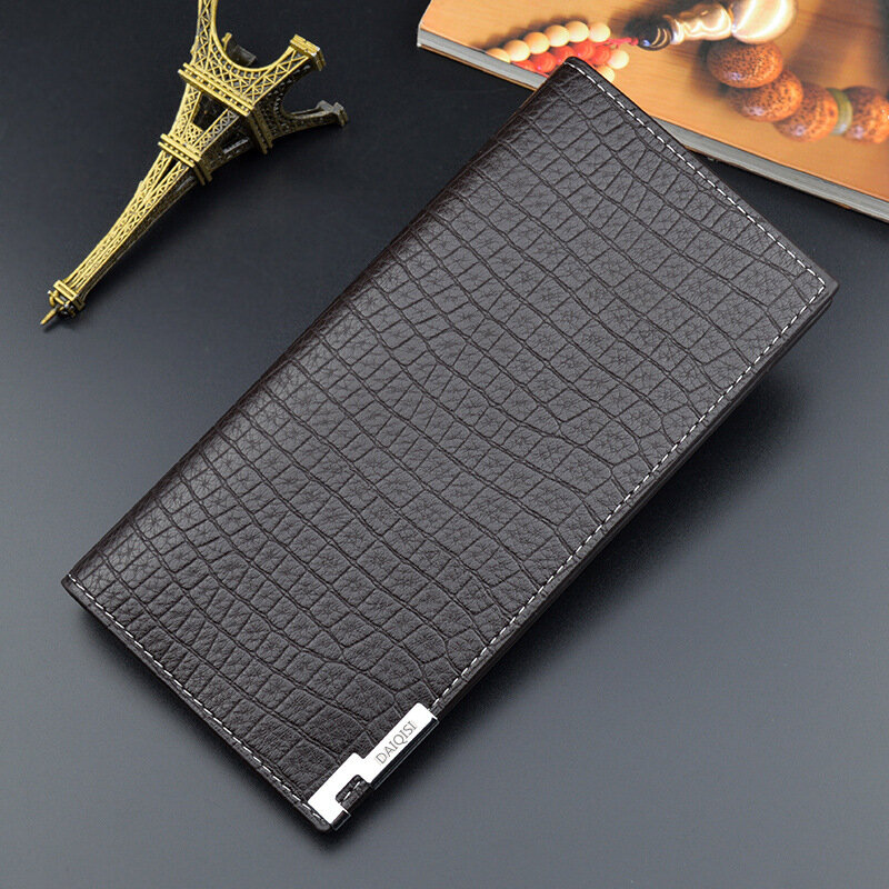 

Men PU Soft Leather Long Bifold Thin Coin Purse Wallet Large Capacity Multi-card Slot Card Holder Money Clip
