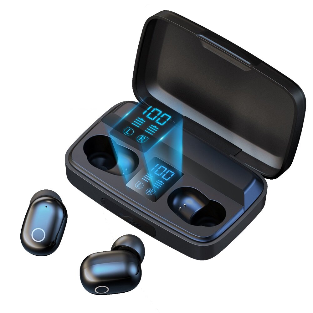 TOPK T10 TWS bluetooth Headset Fingerprint Power Bank Touch Control Stereo 3D Surround Stable Connection Ergonomic Desig