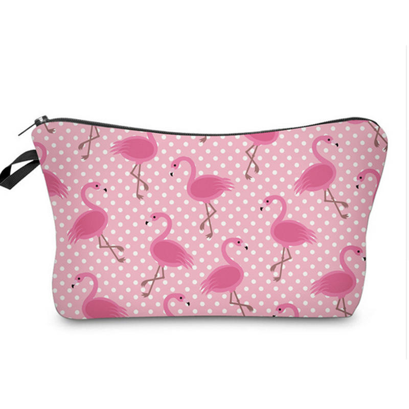 Seyahat Taşınabilir Depolama Çanta Flamingo Tasarım Kozmetik Çanta Avrupa Lady Daily Hand Çanta