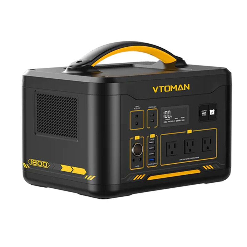 [US Direct] VTOMAN Jump1800 1800W/1548Wh Portable Power Station,Expandable LiFePO4 (LFP) Battery Powered Generator with 3x Pure Sine Wave 1800W (Surge to 3600W) AC Outlets, 3x Regulated 12V/10A DC, Dual PD 100W