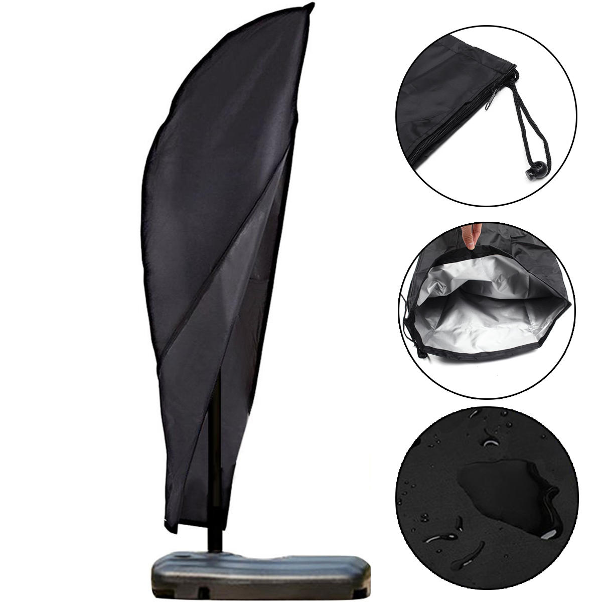 Pátio ao ar livre Quintal Parasol Umbrella Waterproof Shade Cover UV Poeira Protector