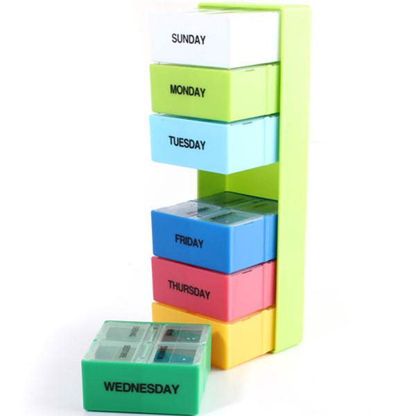 Weekly Medicine Boxes Pill Holder Storage Organizer Container Case Colorful 7 Days, Banggood  - buy with discount