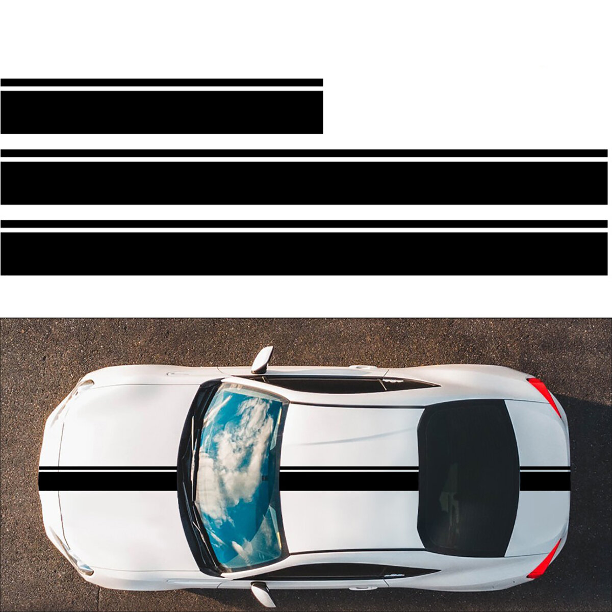 3 stks Streep Stickers Decal Racing Voor Mercedes AMG Edition 1 C63 Coupe W205 C200