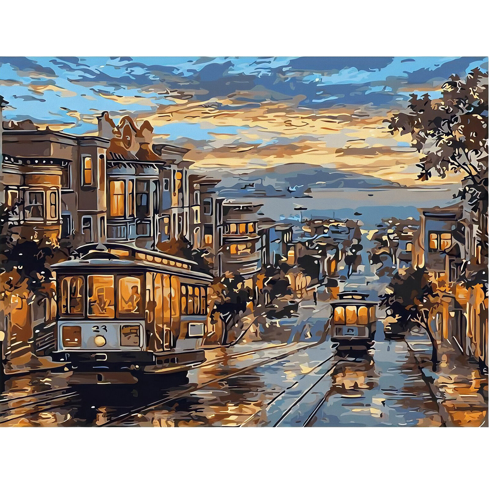 DIY Digitaal Olieverfschilderij Frameloze Canvas 40x50cm DIY Geschilderd Door Getallen Met Pigment S
