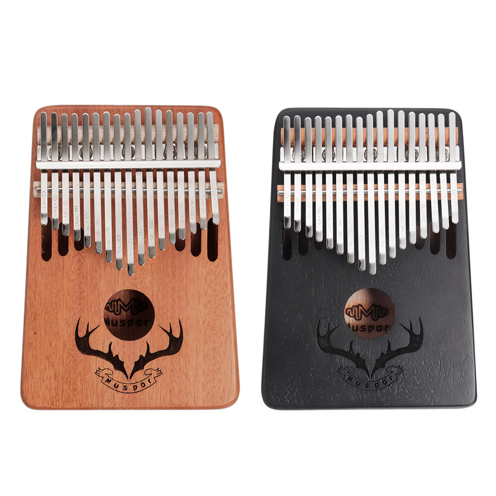 Muspor 17 Key Mahogany Kalimba Extra Sound Holes Design Finger Thumb Piano Mbira Musical Instrument 