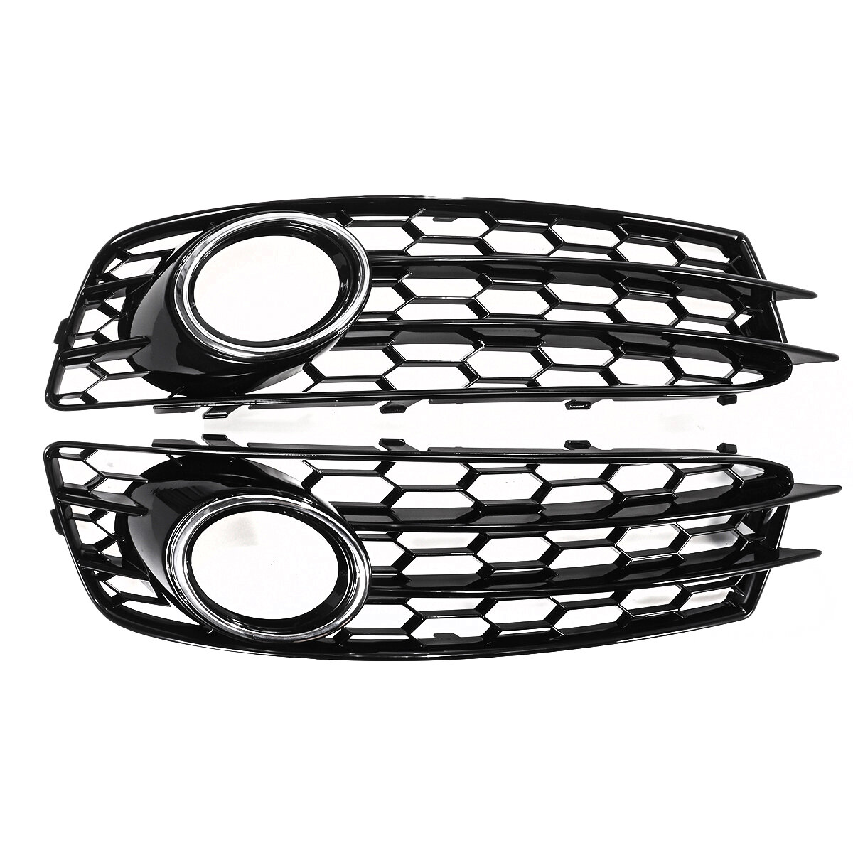 Front Fog Light Lamp Grille Grill Cover Honeycomb HexChrome Silver For Audi A3 8P S-Line 2009-2012