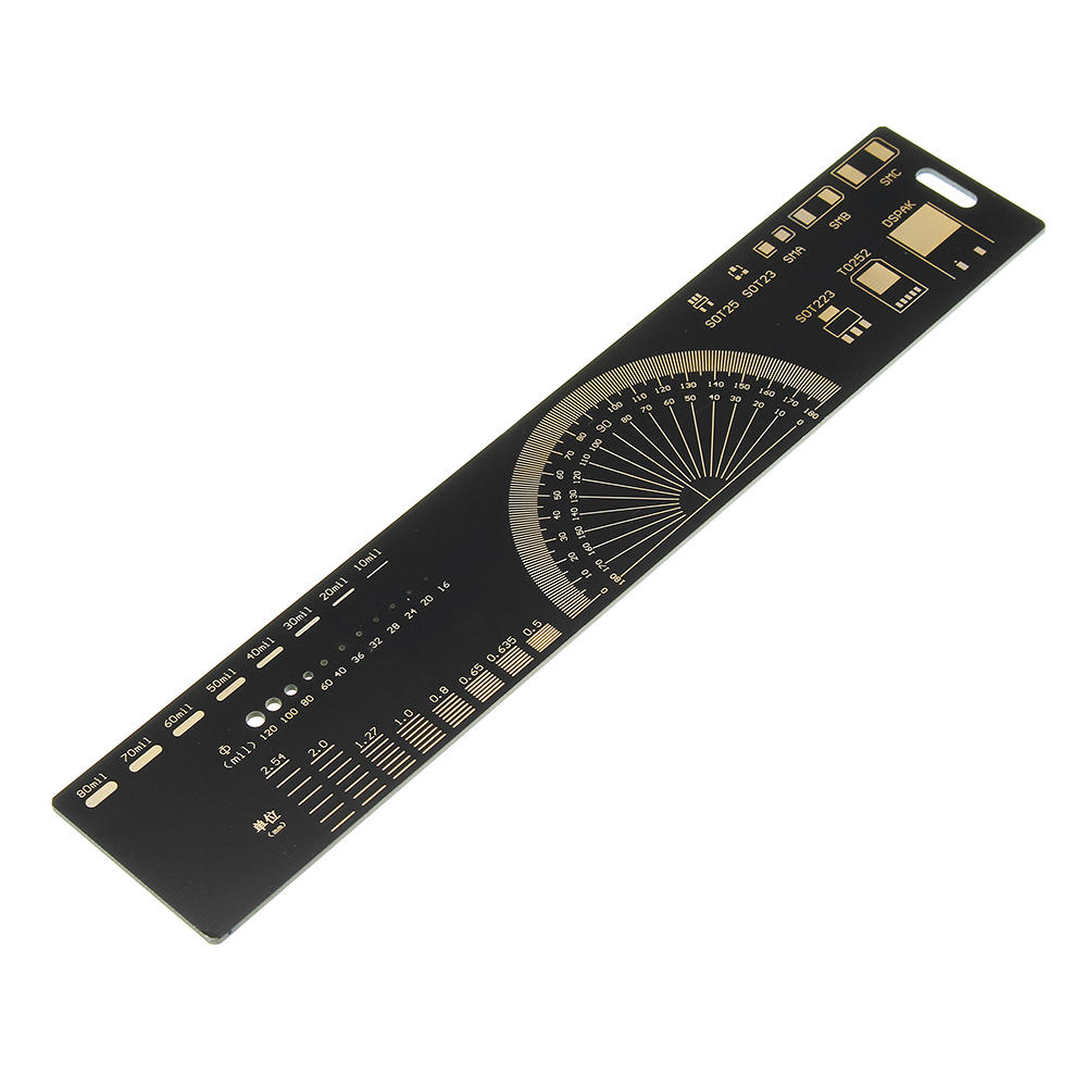 

5pcs 20cm Multifunctional PCB Ruler Measuring Tool Resistor Capacitor Chip IC SMD Diode Transistor Package 180 Degrees