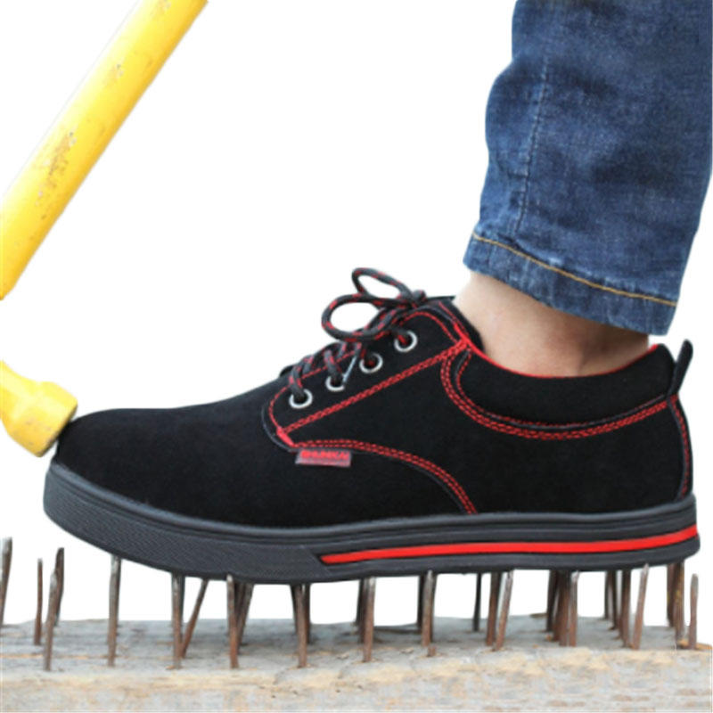 Bezpieczne buty robocze TENGOO z podnoskiem ze stali, wodoodporne, antyuderzeniowe i antypoślizgowe do pracy na zewnątrz i wędrówek.