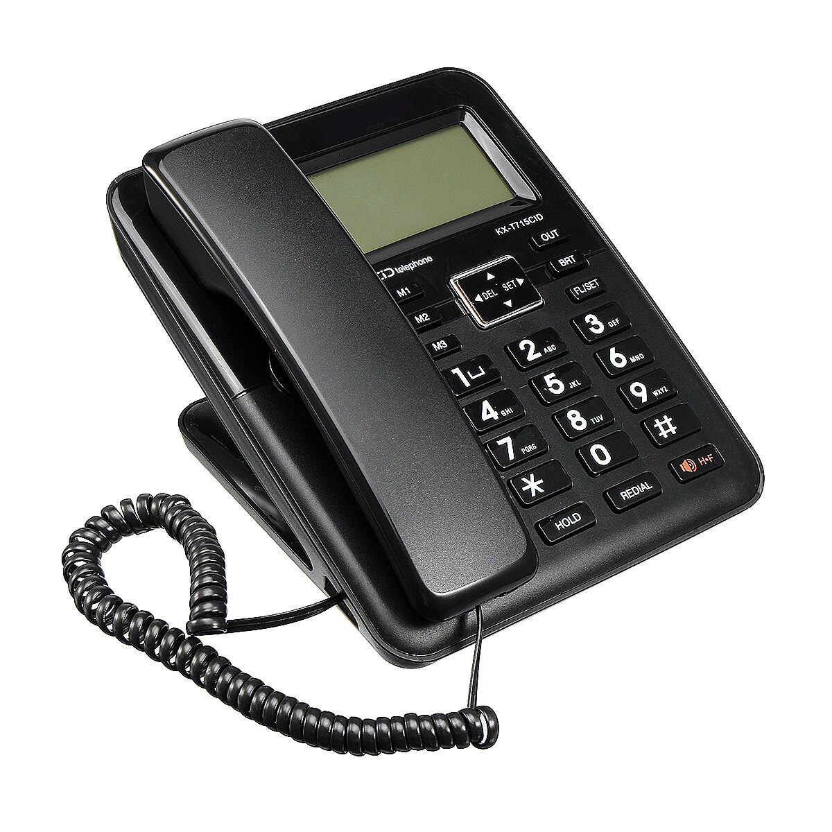 

Desktop Landline Phone Fixed Telephone FSK/DTMF Caller Corded Phone LCD Screen for Home Office Hotels Black