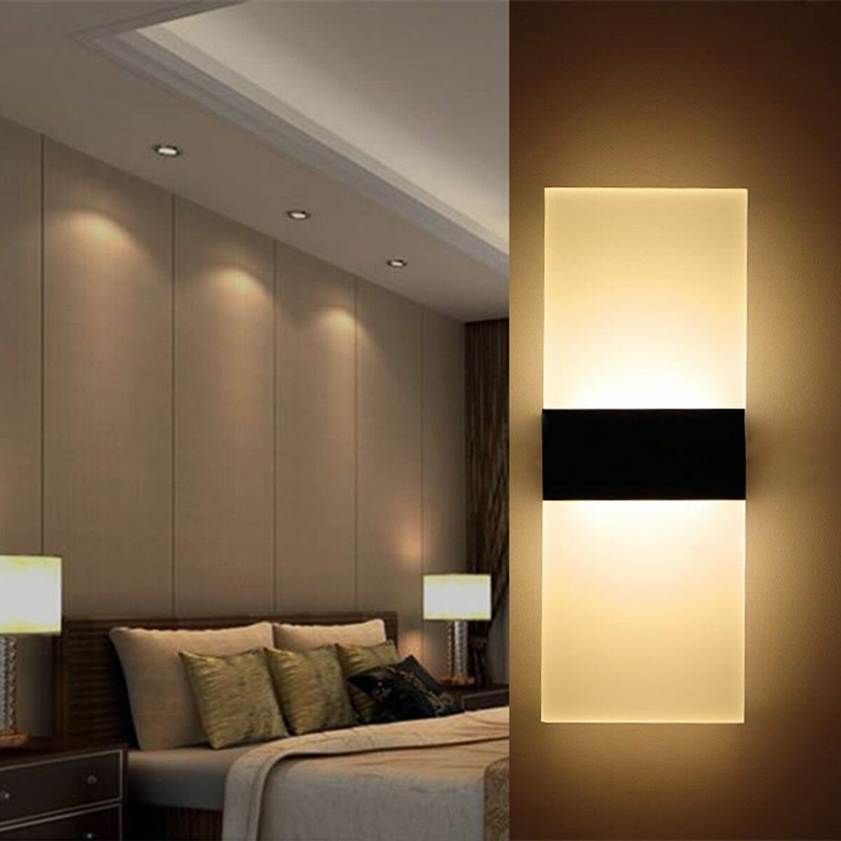 AC85-265V 3W Moderne LED-wandlamp omhoog en omlaag Cube Indoor Sconce Lighting Lamp Armature Home De