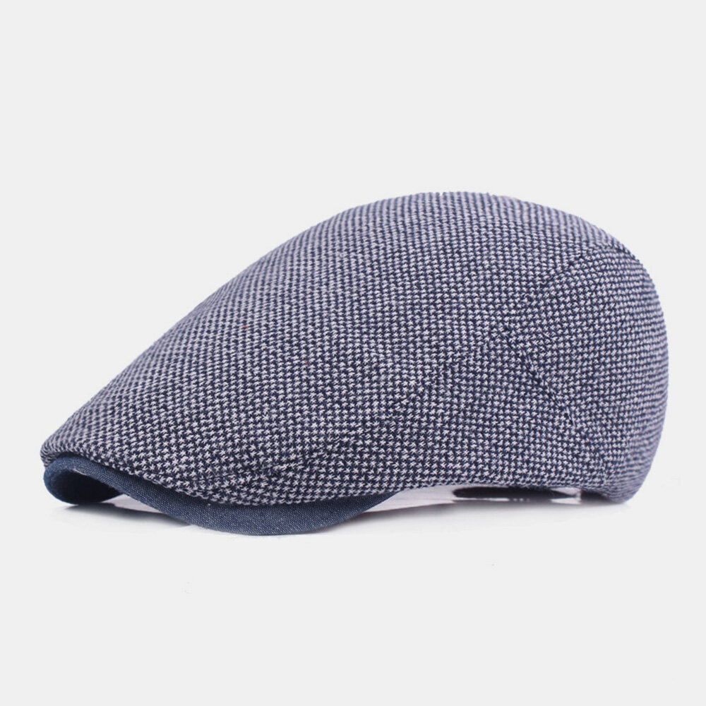 Men Cotton Mesh Breathable Solid Color Berets Outdoor Travel Wild Sunshade Flat Hat Forward Cap