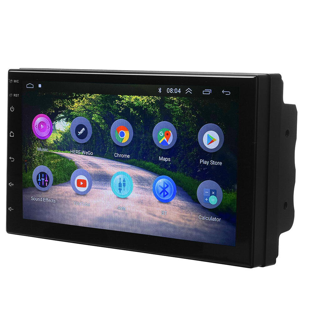 KROAK K-CS01 7 Inch 2 Din for Android 9.0 Car Stereo Carplay FM AM RDS Radio MP5 Player 2G+32G Android Auto GPS WIFI blu