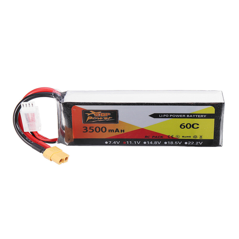 ZOP Power 11.1V 3500mAh 3S 60C Lipo Batterij XT60 Plug