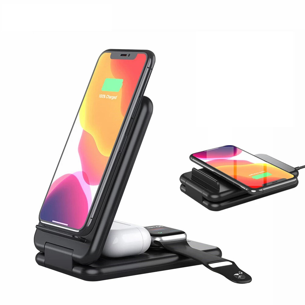 

Bakeey B-13 3-In-1 Fast Wireless Charger Wireless Charging Dock Station For Qi-enabled Smart Phones For iPhone 12 Pro Ma