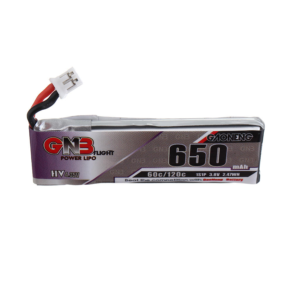 

Gaoneng 3.8V 650mAh 60C 1S HV 4.35V Lipo Battery PH2.0 Plug for Happymodel Moblite7 Snapper7 E010 M80S Tiny7 Beta85 RC D