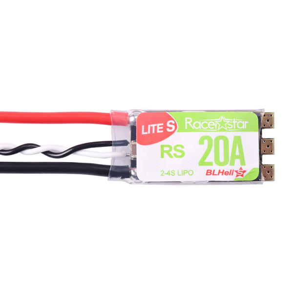 

Racerstar RS20A Lites 20A Blheli_S 16.5 BB2 2-4S Brushless ESC Support Dshot600 for RC FPV Racing Drone