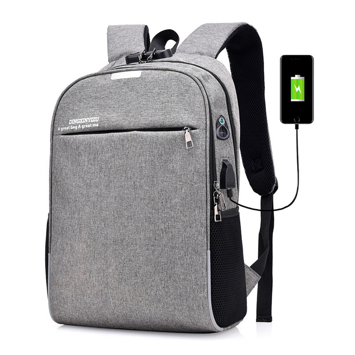 20L Anti-theft Men Laptop Notebook Backpack USB Charging Port School Bag With Password Lock