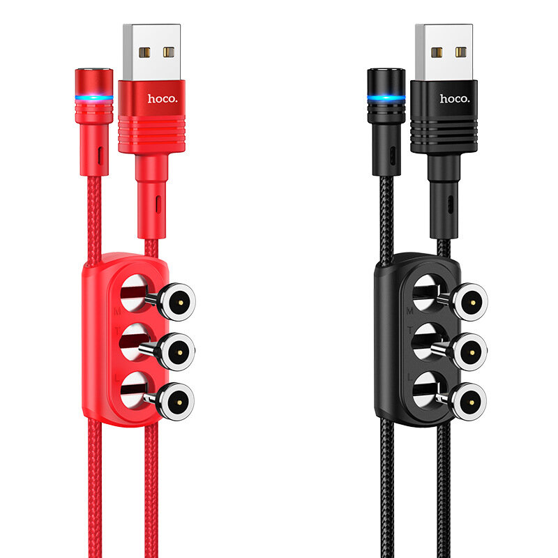 HOCO U98 3-in-1 magnetische kabel voor Lightning Micro USB Type-C Datakabel Snel opladen voor Samsun