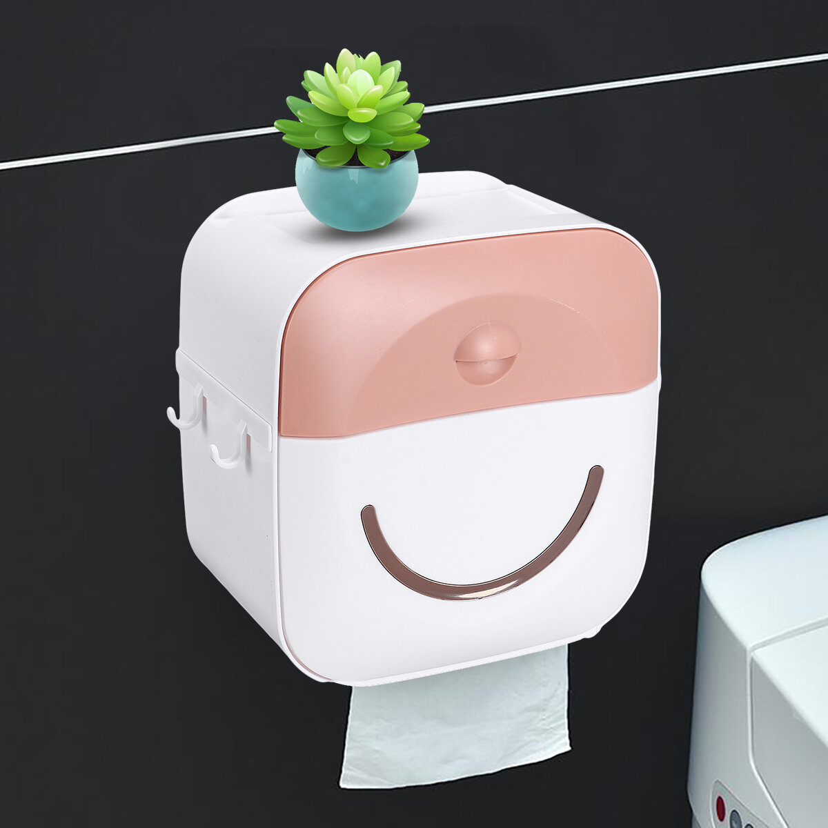 

Wall Mounted Toilet Paper Roll Holder Bathroom Tissue Box Dispenser Storage Box