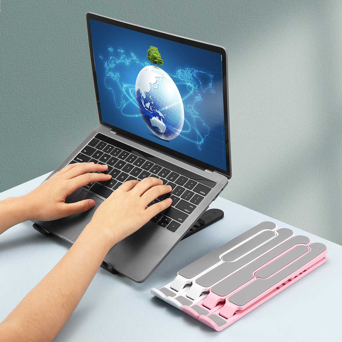 INSMA P1 Pro Draagbare Aluminium Opvouwbare Hoogte Verstelbare Stand Warmteafvoer voor Macbook Lapto