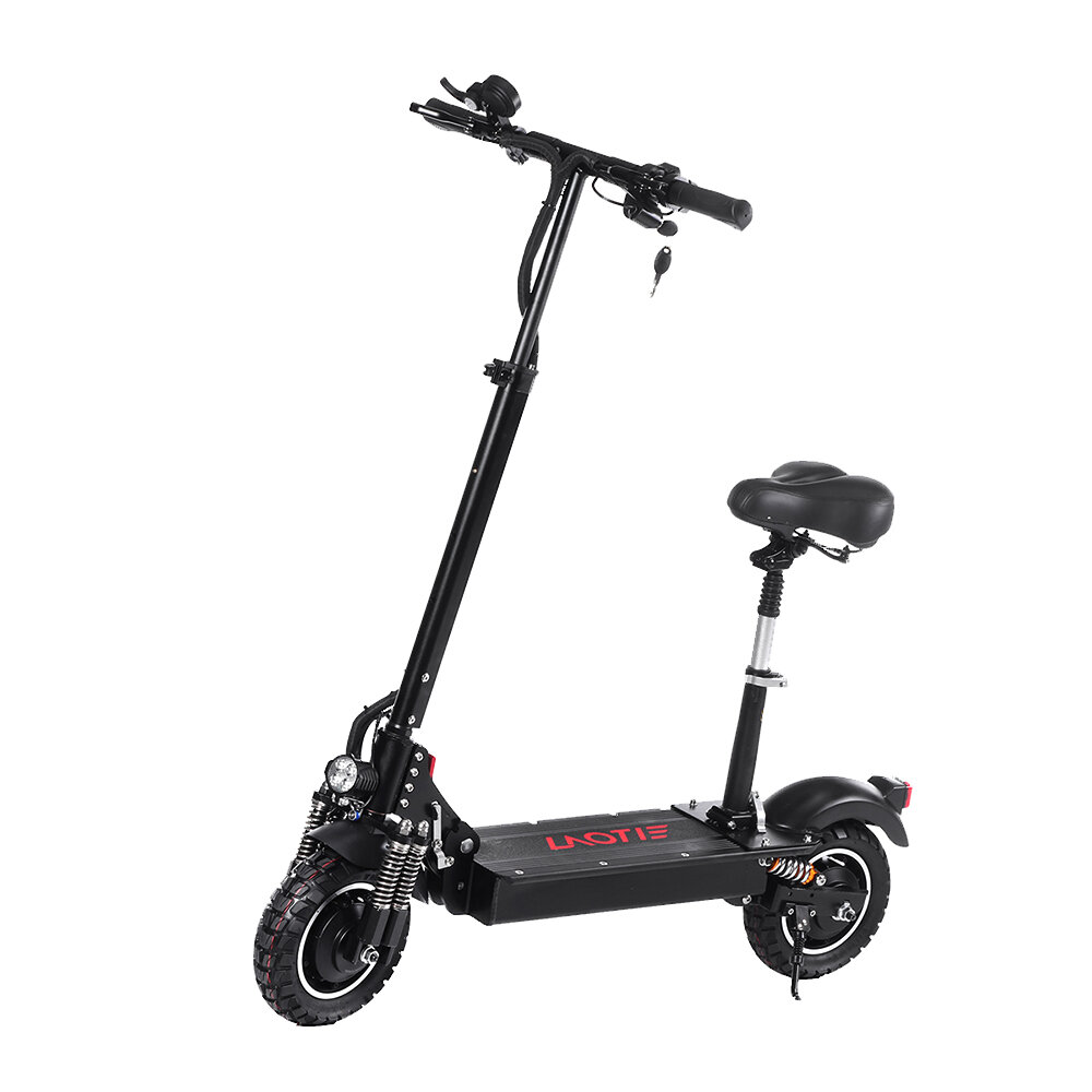 LAOTIE® ES10 2000W Dual Motor 23.4Ah 52V 10 Inches Folding Electric Scooter with Seat 70km/h Top Speed 80km Mileage Max Load 120kg