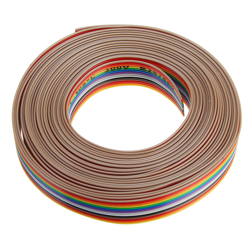 

3pcs 5M 1.27mm Pitch Ribbon Cable 14P Flat Color Rainbow Ribbon Cable Wire Rainbow Cable